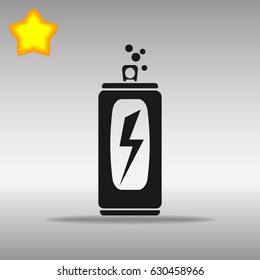 black Energy drink Icon button logo symbol concept high quality on the gray background