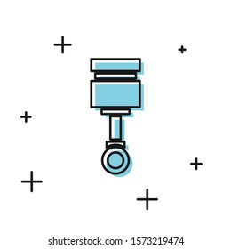 Black Engine piston icon isolated on white background. Car engine piston sign.  Vector Illustration