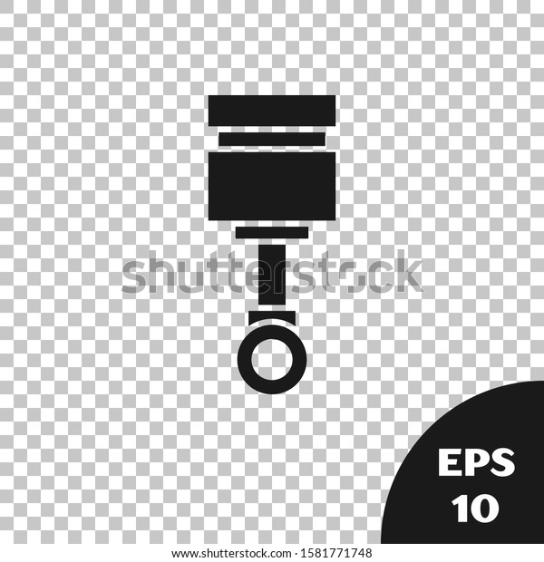 Black Engine piston\
icon isolated on transparent background. Car engine piston sign. \
Vector Illustration
