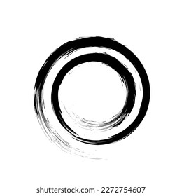 Black enso zen circle on white background. Vector illustration