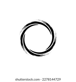 Black enso zen circle on white background. Vector illustration	