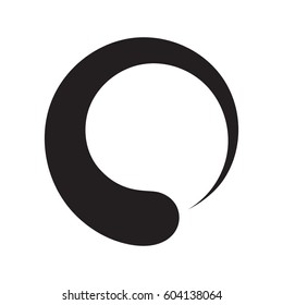 Black enso zen circle In Simple Black Style Isolated On White Background. Created For Mobile, Web, Decor, Print Products, Application.