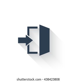 Black Enter icon with long shadow