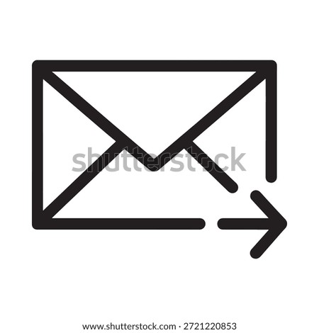 Black envelope icon with arrow pointing to the right