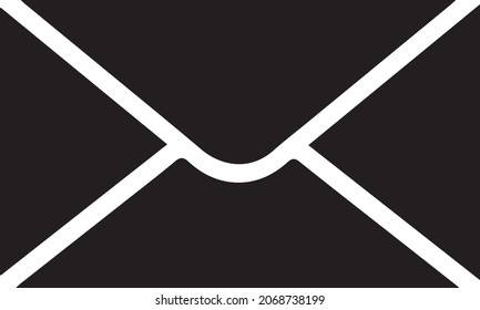 Black envelope icon in flat style Mail symbol isolated on white background