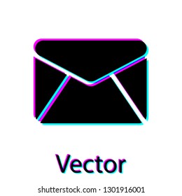 Black Envelope icon isolated on white background. Email message letter symbol. Vector Illustration