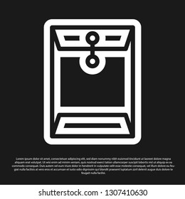 Black Envelope icon isolated on black background. Email message letter symbol. Vector Illustration