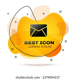 Black Envelope icon isolated on white background. Email message letter symbol. Fluid color banner. Vector Illustration