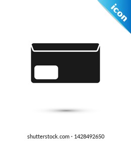 Black Envelope icon isolated on white background. Email message letter symbol.  Vector Illustration