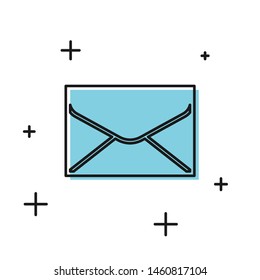 Black Envelope icon isolated on white background. Email message letter symbol.   Vector Illustration