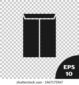 Black Envelope icon isolated on transparent background. Email message letter symbol.  Vector Illustration