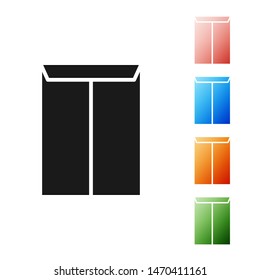 Black Envelope icon isolated on white background. Email message letter symbol. Set icons colorful. Vector Illustration