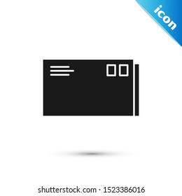 Black Envelope icon isolated on white background. Email message letter symbol.  Vector Illustration