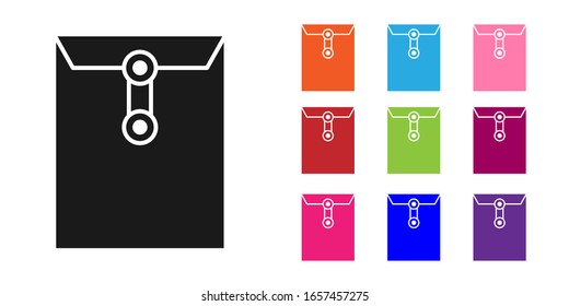 Black Envelope icon isolated on white background. Email message letter symbol. Set icons colorful. Vector Illustration