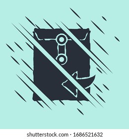 Black Envelope icon isolated on green background. Received message concept. New, email incoming message, sms. Mail delivery service. Glitch style. Vector Illustration