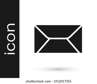 Black Envelope icon isolated on white background. Email message letter symbol.  Vector