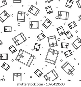 Black Envelope icon isolated seamless pattern on white background. Email message letter symbol. Vector Illustration