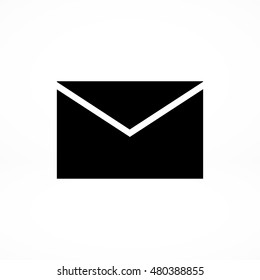 black envelope icon, vector best flat icon, EPS