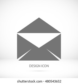 black envelope icon, vector best flat icon, EPS