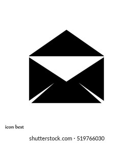 black envelope icon, vector best flat icon, EPS