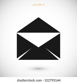 black envelope icon, vector best flat icon, EPS