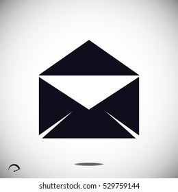 black envelope icon, vector best flat icon, EPS