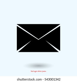 black envelope icon, vector best flat icon, EPS