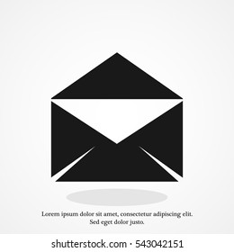black envelope icon, vector best flat icon, EPS