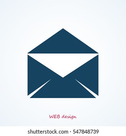 black envelope icon, vector best flat icon, EPS