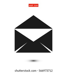 black envelope icon, vector best flat icon, EPS