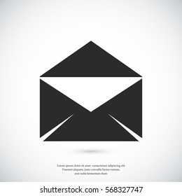 black envelope icon, vector best flat icon, EPS