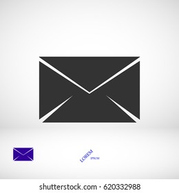 black envelope icon, vector best flat icon, EPS