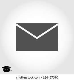 black envelope icon, vector best flat icon, EPS