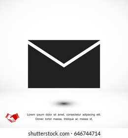 black envelope icon, vector best flat icon, EPS
