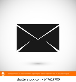 black envelope icon, vector best flat icon, EPS