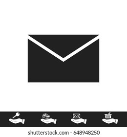 black envelope icon, vector best flat icon, EPS