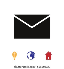 black envelope icon, vector best flat icon, EPS