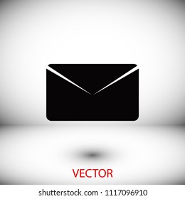 black envelope icon, Vector EPS 10 illustration style