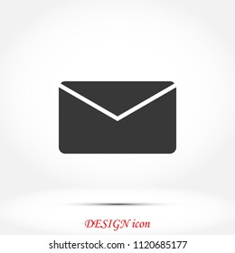 black envelope icon, Vector EPS 10 illustration style