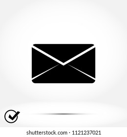 black envelope icon, Vector EPS 10 illustration style