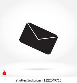 black envelope icon, Vector EPS 10 illustration style