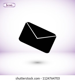 black envelope icon, Vector EPS 10 illustration style