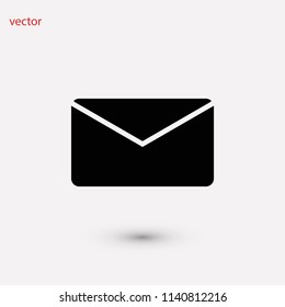 black envelope icon, Vector EPS 10 illustration style