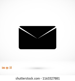 black envelope icon, Vector EPS 10 illustration style