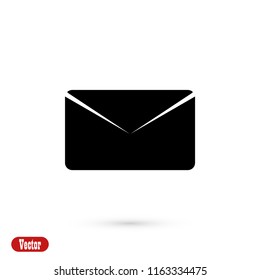 black envelope icon, Vector EPS 10 illustration style