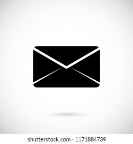 black envelope icon, Vector EPS 10 illustration style