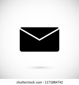 black envelope icon, Vector EPS 10 illustration style