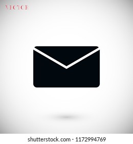 black envelope icon, Vector EPS 10 illustration style