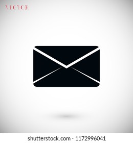 black envelope icon, Vector EPS 10 illustration style