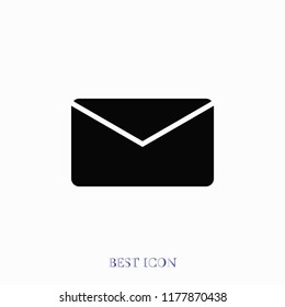 black envelope icon, Vector EPS 10 illustration style